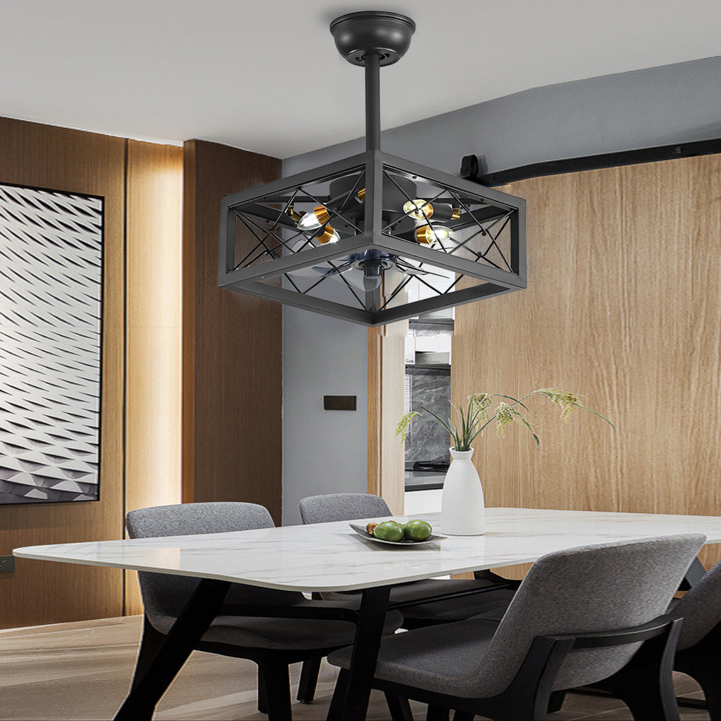 Vintage White Bladeless LED Ceiling Fan with Remote for Bedroom Comfort