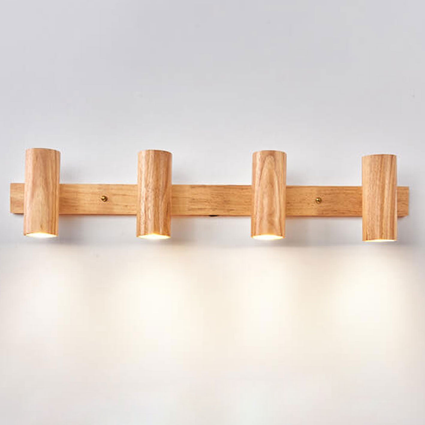 Sleek Minimalist Wooden Track Wall Sconce Lamp for Modern Living Spaces