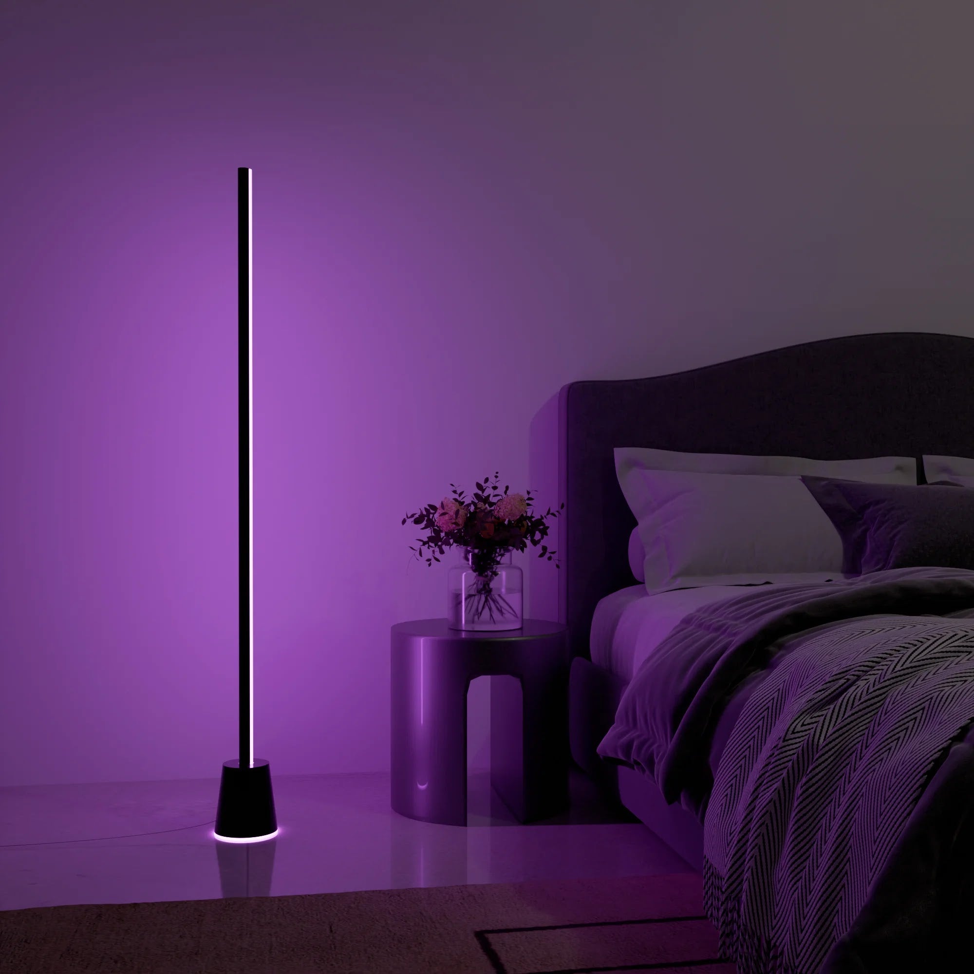 Modern White LED Smart Floor Lamp for Living Room & Home Office