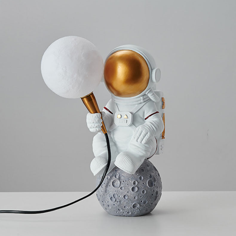 Modern Cartoon Astronaut Resin Wall Sconce Lamp for Kids' Bedroom