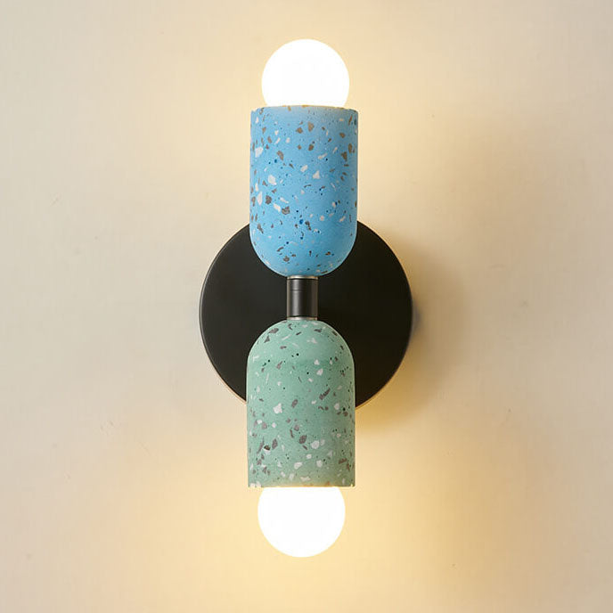 Modern Wabi-Sabi Iron & Cement 2-Light Wall Sconce for Living Room
