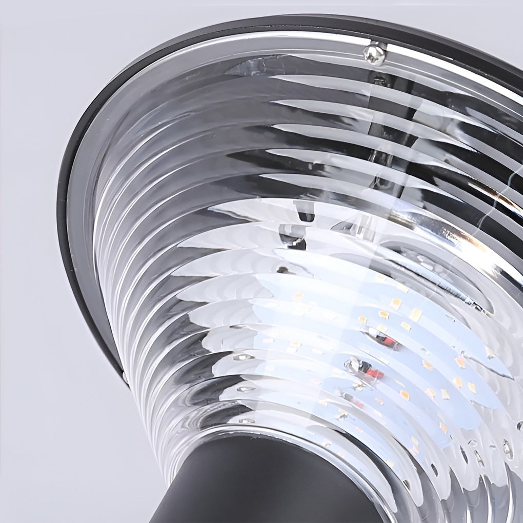 Sleek Black Cylindrical Solar LED Pathway Light for Outdoor Gardens