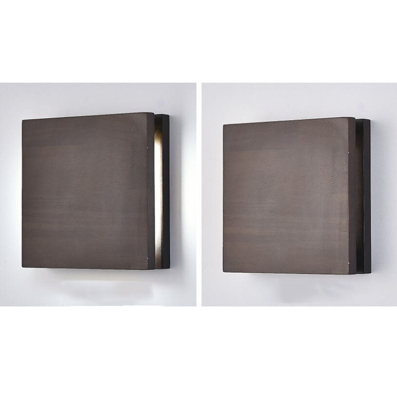 Wabi-Sabi Natural Wood Rectangular LED Wall Sconce for Rustic Decor