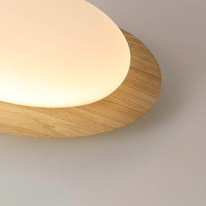 Modern White Acrylic Pebble Shape LED Flush Mount Light for Bedroom