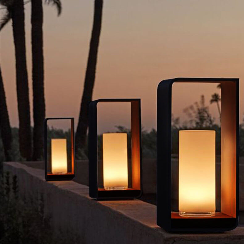 Contemporary Square Stainless Steel LED Landscape Light for Outdoor Use