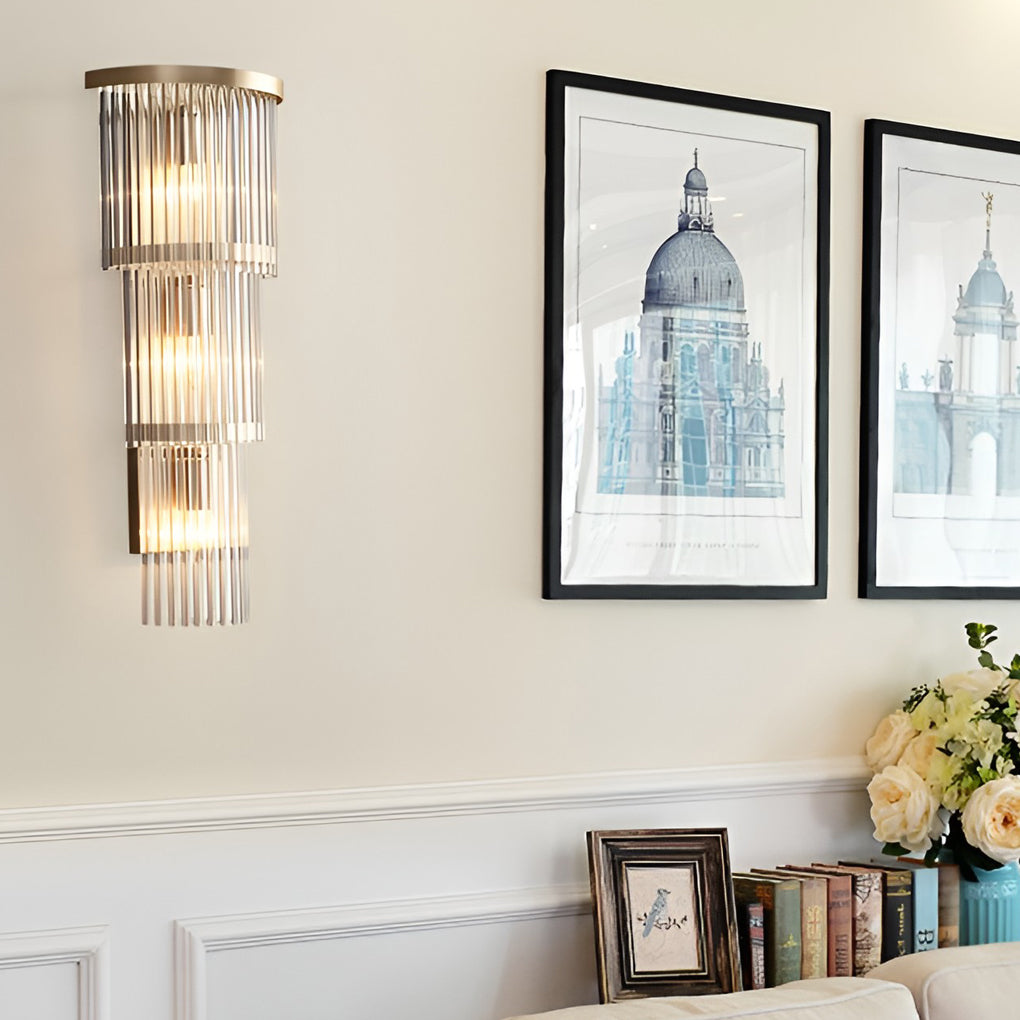 Nordic Style Warm Light Crystal Wall Sconce Lamp for Bedroom Decor