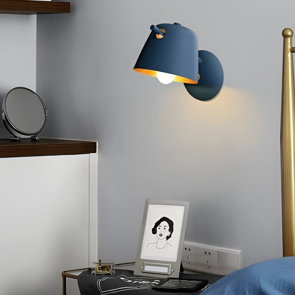 Matte Metal Nordic Hat-Style Wall Sconce Lighting for Modern Home Decor