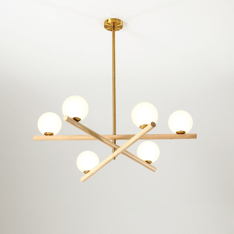 Modern Black Metal & Glass 6/9 Light Chandelier for Living Room