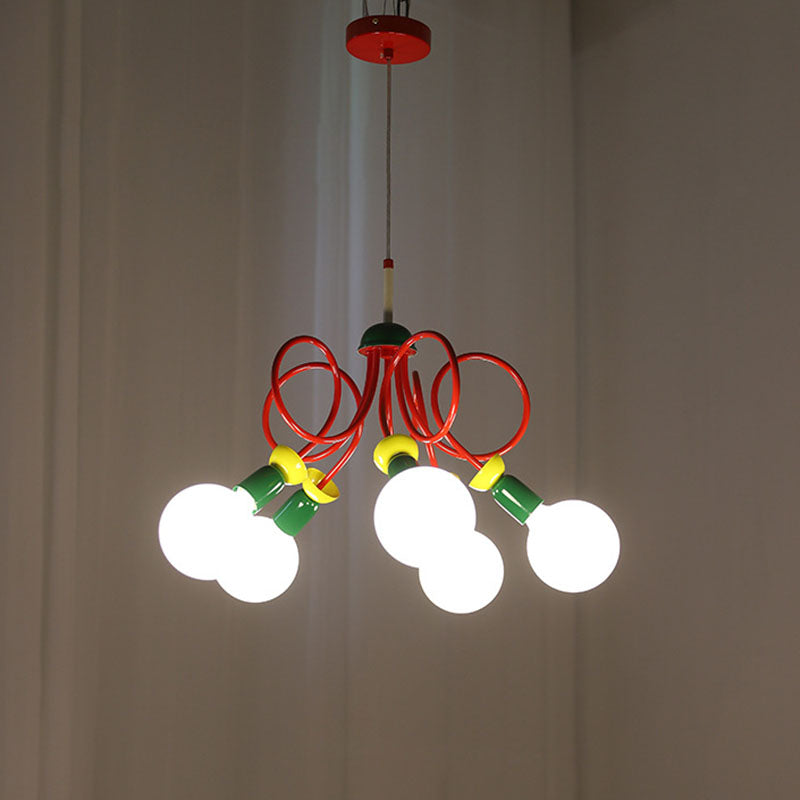 Scandinavian Black Orb Glass Chandelier, 2/3/5 Lights for Bedroom