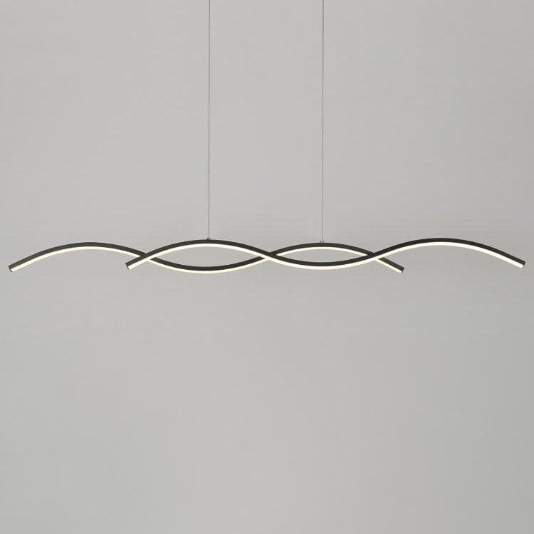 Nordic Minimalist LED Chandelier with Wave Design for Dining Room