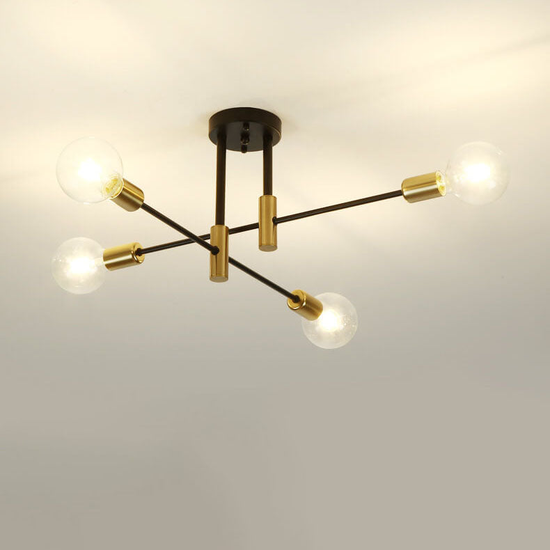 Nordic Minimalist Black Iron 4/6/8-Light Chandelier for Kitchen Island