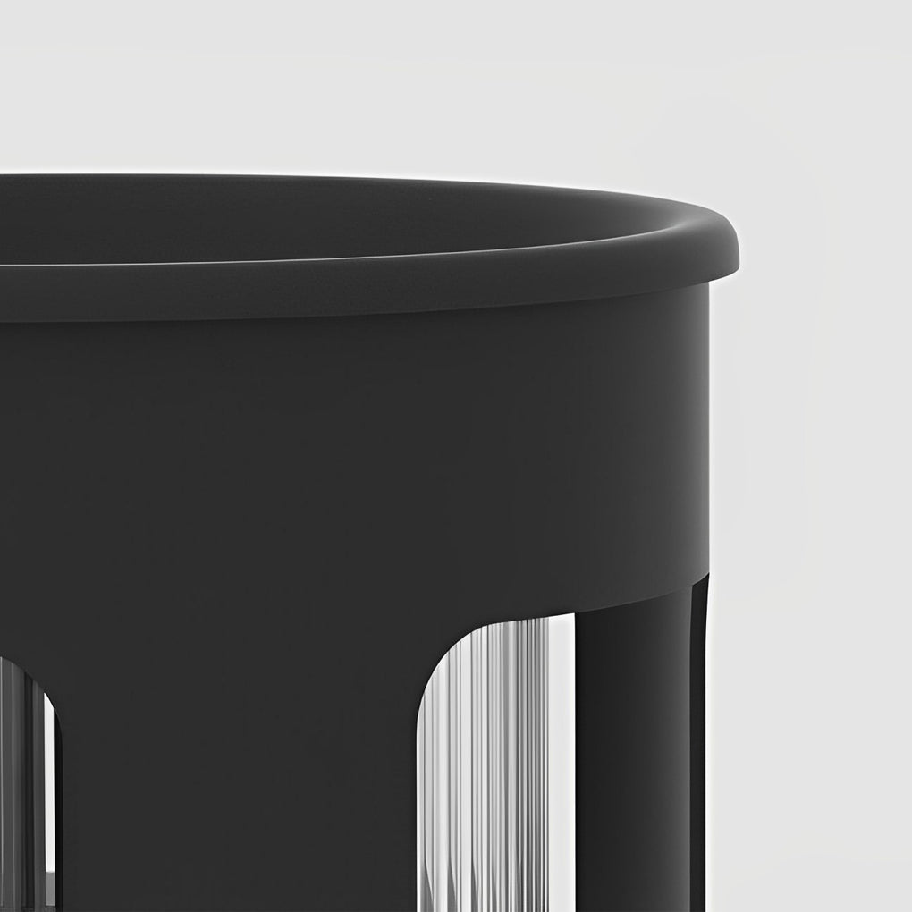 Modern White Round Solar-Powered LED Table Lamp for Outdoor Use