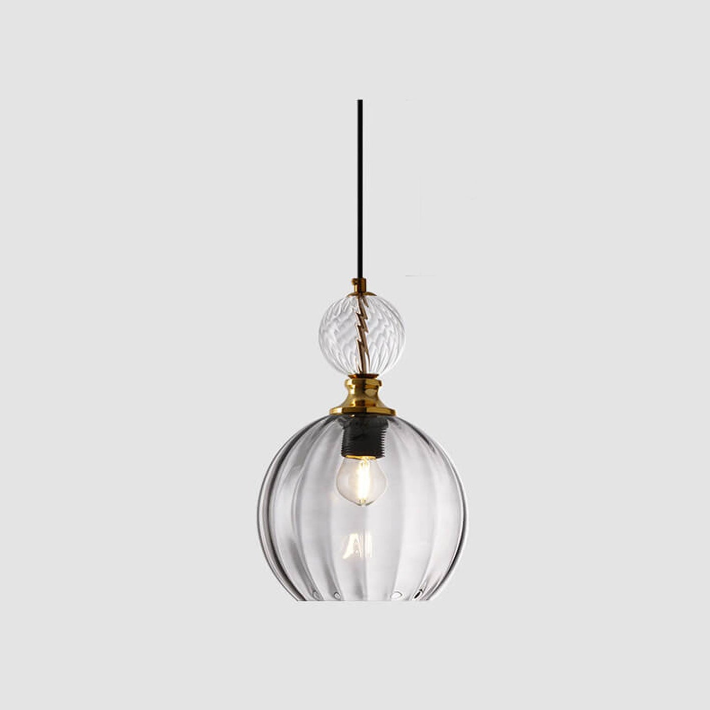 Creative Danish Striped Glass Round Chandelier for Modern Living Spaces