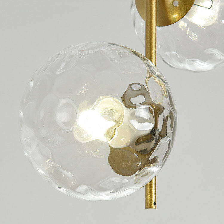 Modern Black Iron and Glass Round Ball Chandelier for Living Room