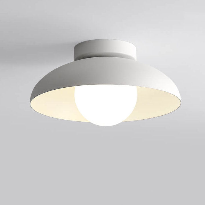 Nordic Wabi-Sabi Iron & Glass Semi-Flush Mount Light for Living Room