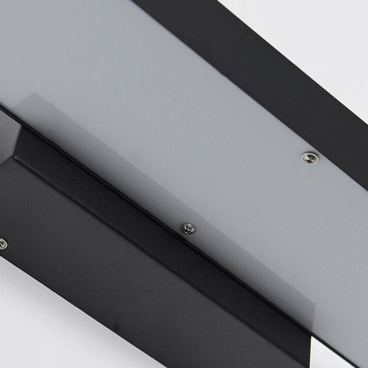 Minimalist Black Rectangular LED Outdoor Wall Sconce Lamp for Patios