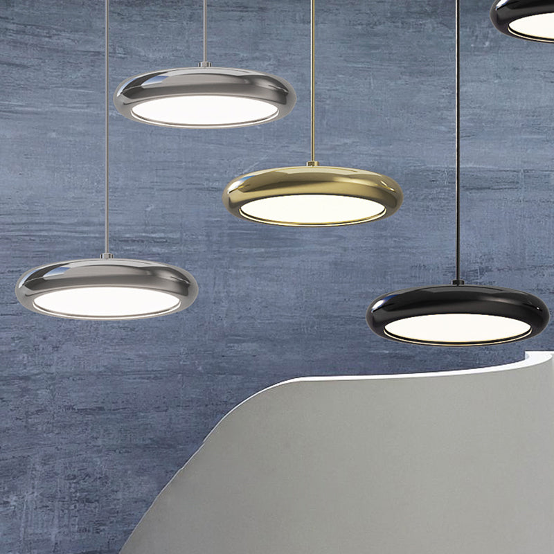 Sleek Stainless Steel LED Island Chandelier for Modern Living Room Design