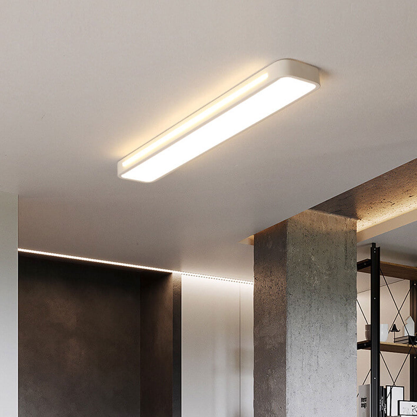 Nordic Minimalist White LED Flush Mount Ceiling Light for Modern Spaces