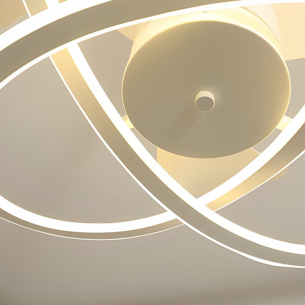 Nordic Bladeless Ceiling Fan with Flower LED Light for Modern Rooms