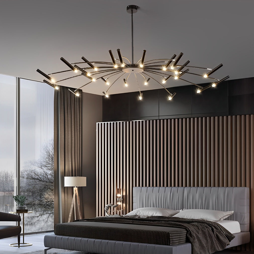 Stylish Adjustable Metal LED Chandelier for Dining Room - Three-Step Dimming