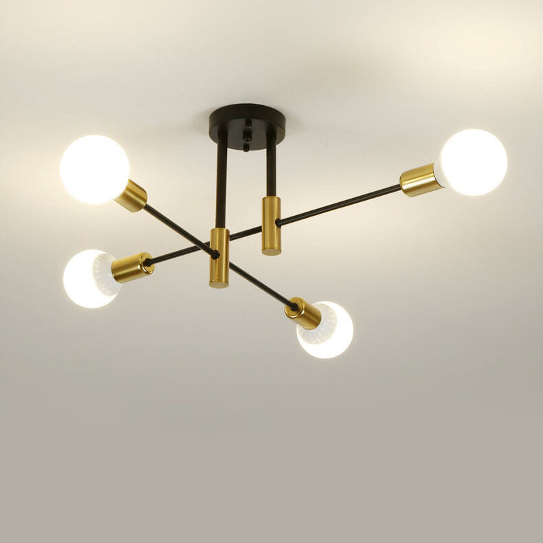 Nordic Minimalist Black Iron 4/6/8-Light Chandelier for Kitchen Island