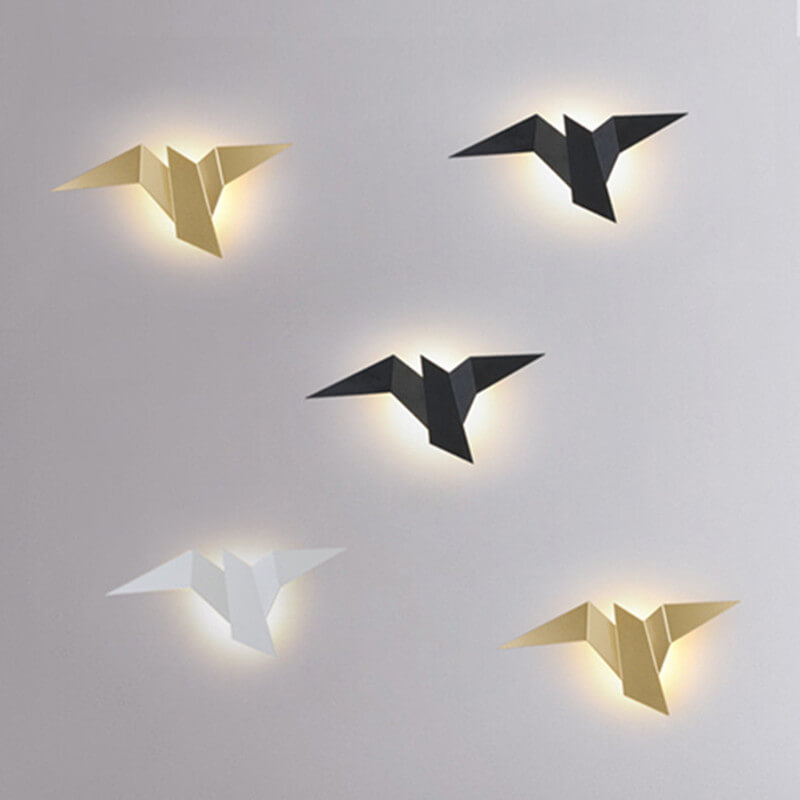 Modern Artistic Bird-Inspired Metal LED Wall Sconce for Living Room