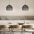 Natural Rattan Woven Dome Pendant Light for Bohemian Living Room Decor