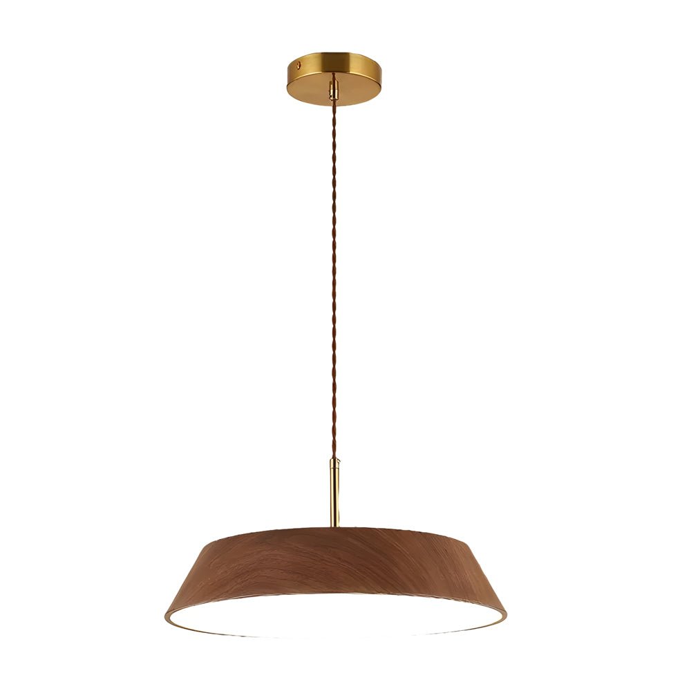 15.74-Inch Rustic Wood LED Pendant Light for Kitchen or Dining Room