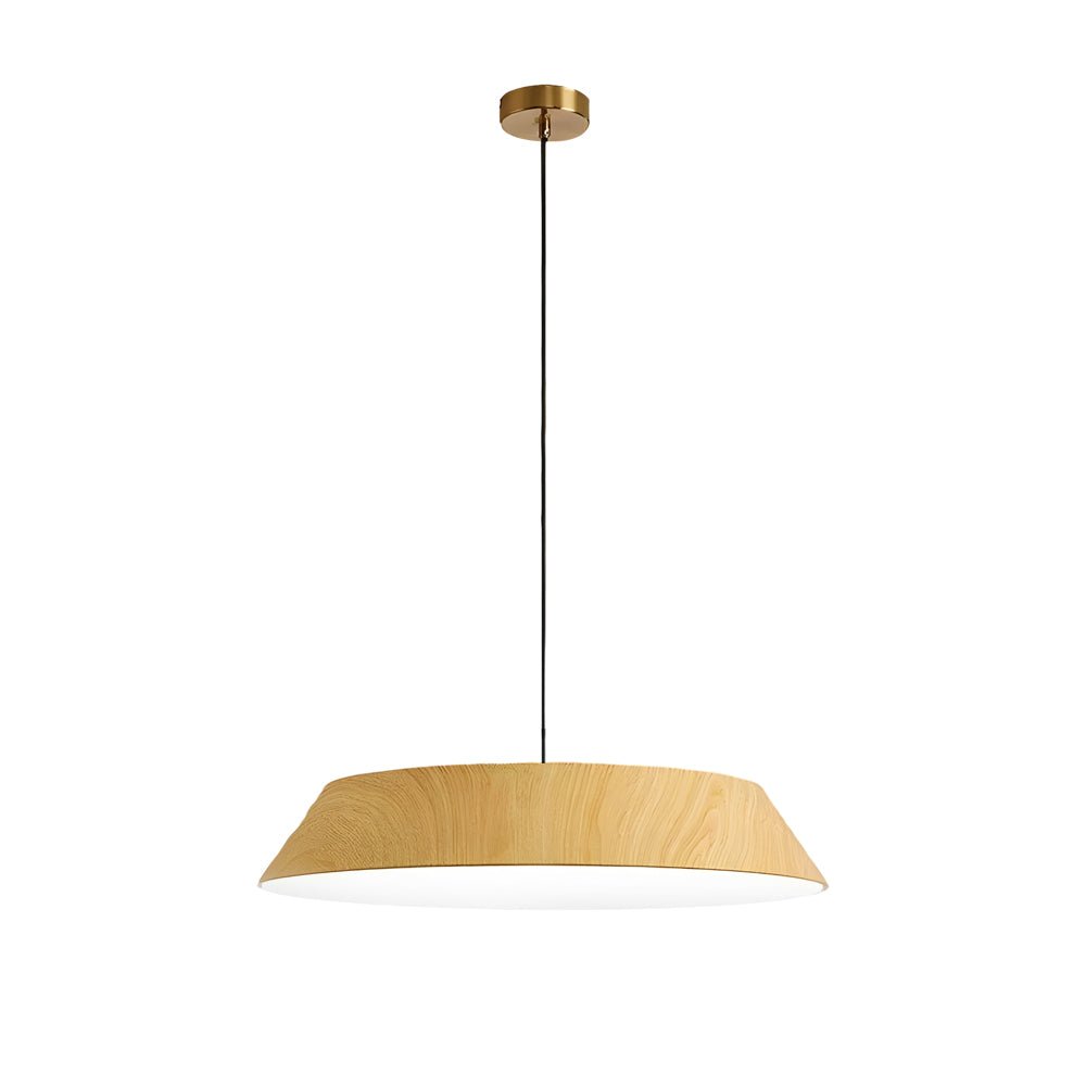 15.74-Inch Rustic Wood LED Pendant Light for Kitchen or Dining Room