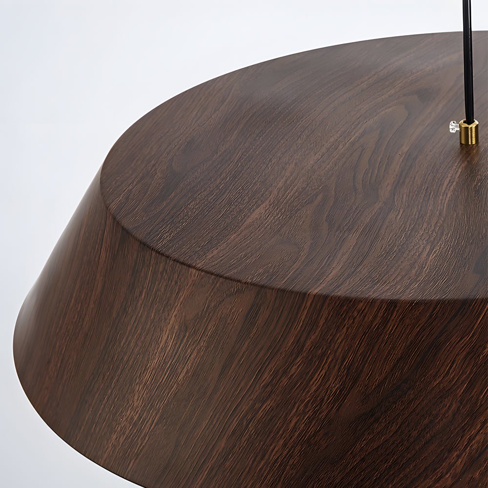 15.74-Inch Rustic Wood LED Pendant Light for Kitchen or Dining Room