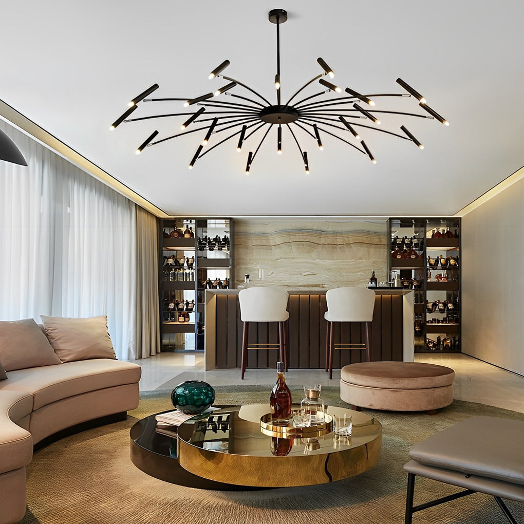 Stylish Adjustable Metal LED Chandelier for Dining Room - Three-Step Dimming