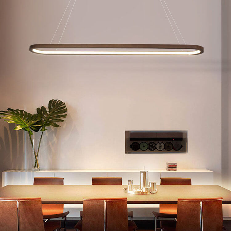 Modern Solid Wood Round LED Island Chandelier for Kitchen Dining Room