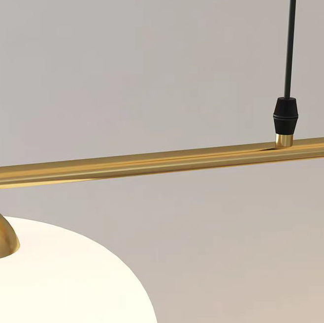 Modern Minimalist Persimmon Glass 3-Light Iron Chandelier for Dining Room