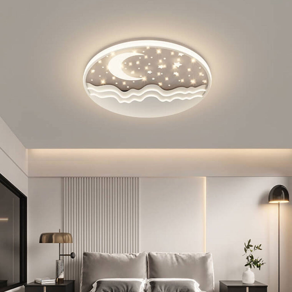 Nordic Style Round Aluminum LED Flush Mount Ceiling Light for Bedroom