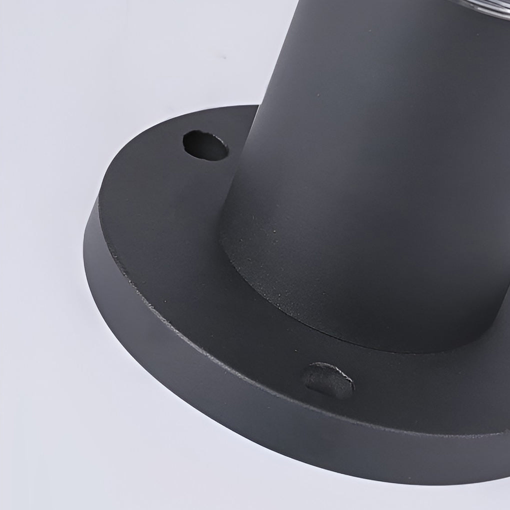Sleek Black Cylindrical Solar LED Pathway Light for Outdoor Gardens