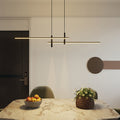 Sleek Black Geometric LED Chandelier Island Light for Dining Room Decor