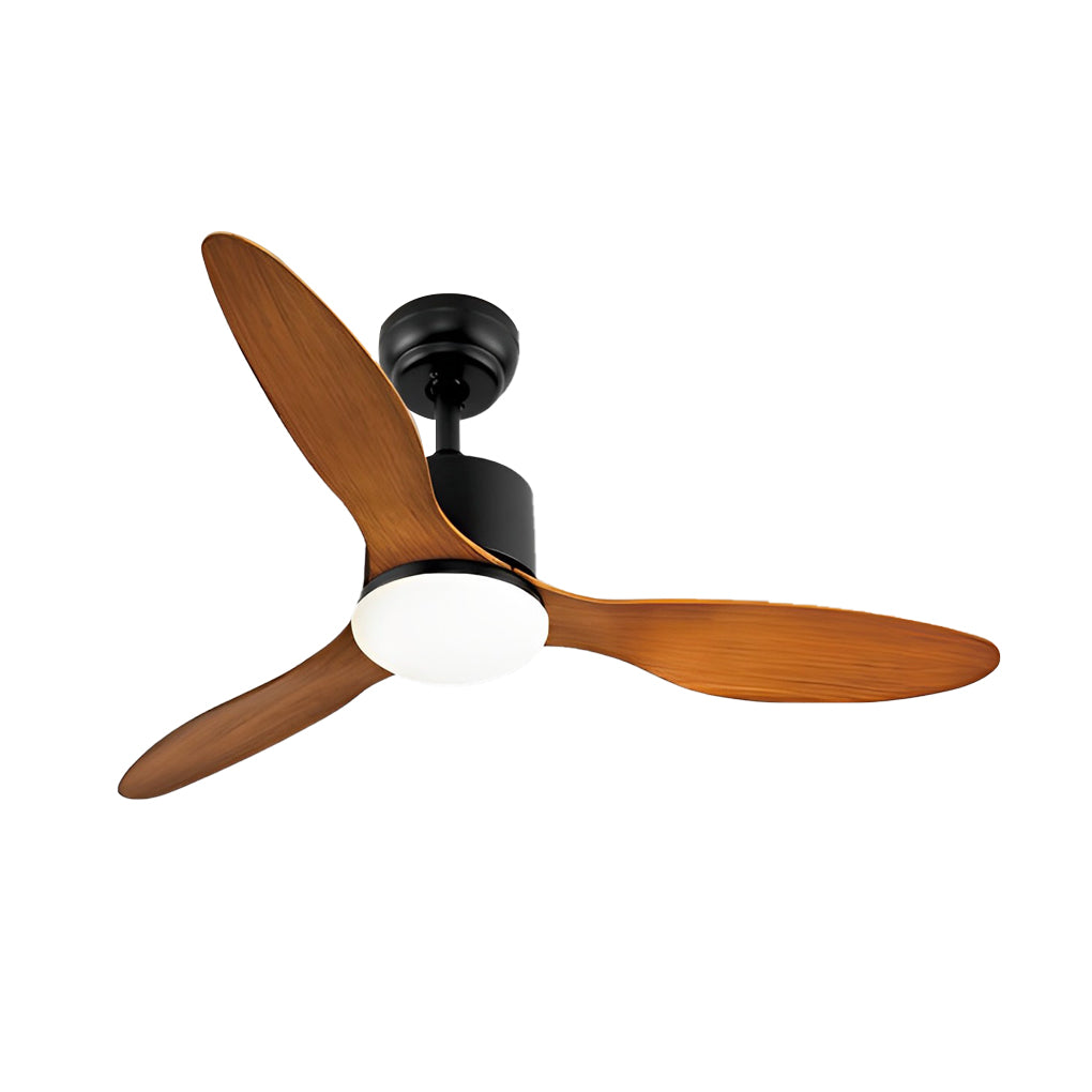 Modern White Ceiling Fan with 3 Blades, LED Lights, and Remote for Living Room