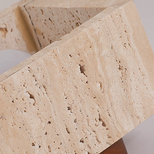 Wabi-Sabi Yellow Travertine Column Semi-Flush Light for Rustic Spaces