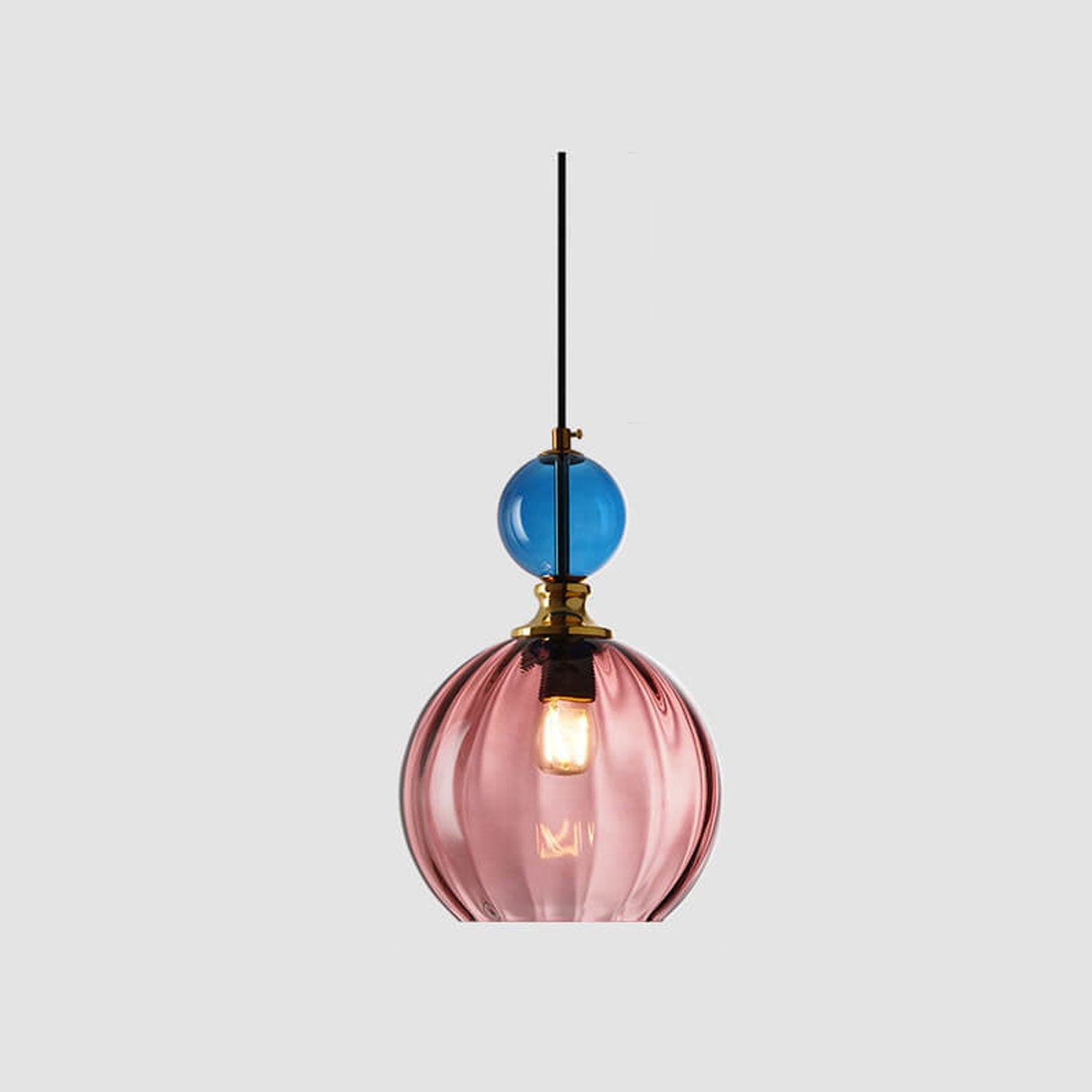 Creative Danish Striped Glass Round Chandelier for Modern Living Spaces