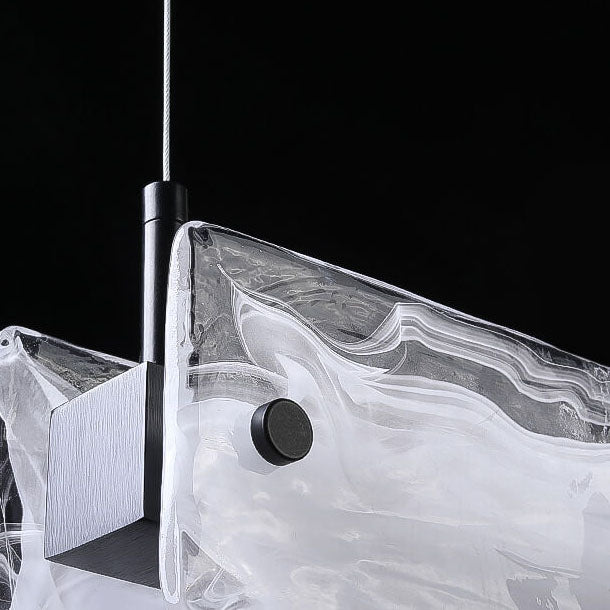 Modern Clear Glass LED Chandelier Pendant Light for Kitchen Island