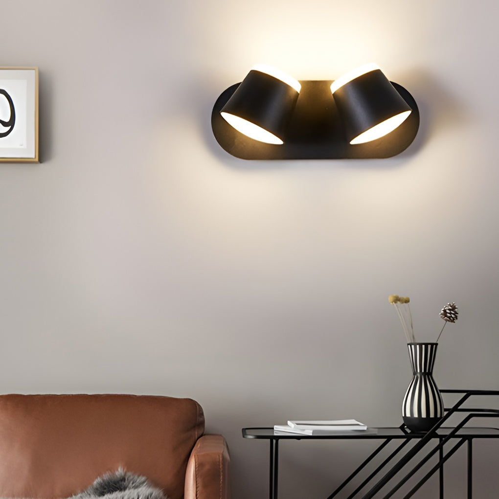 Modern White Adjustable LED Up-Down Wall Sconces for Living Room Decor