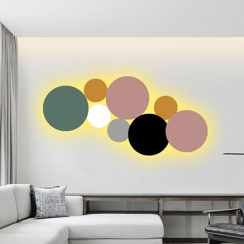 Colorful Round Iron LED Wall Sconce Light Fixture for Modern Decor