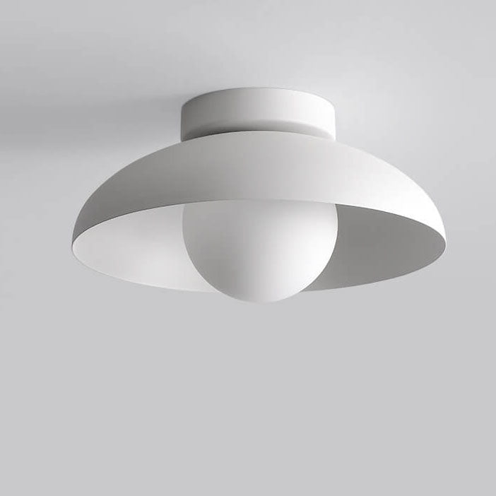 Nordic Wabi-Sabi Iron & Glass Semi-Flush Mount Light for Living Room