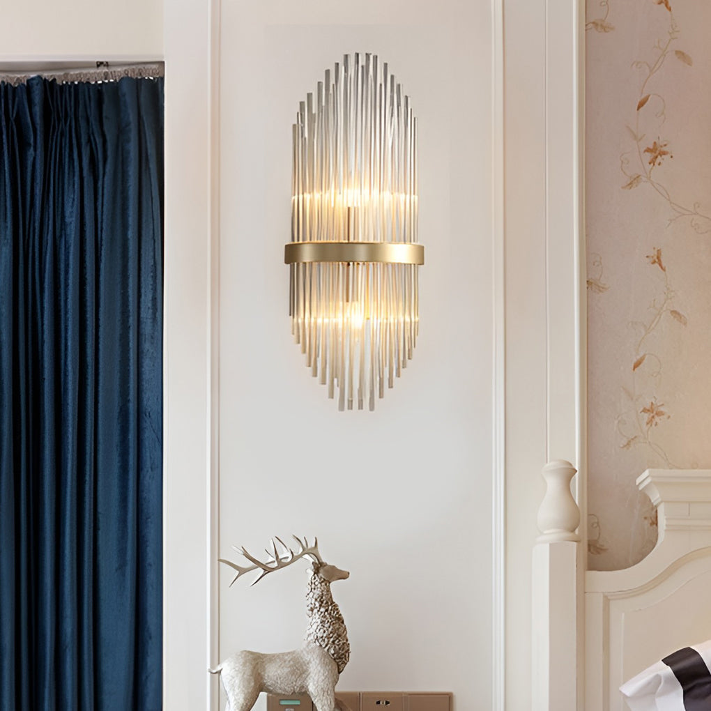 Nordic Style Warm Light Crystal Wall Sconce Lamp for Bedroom Decor