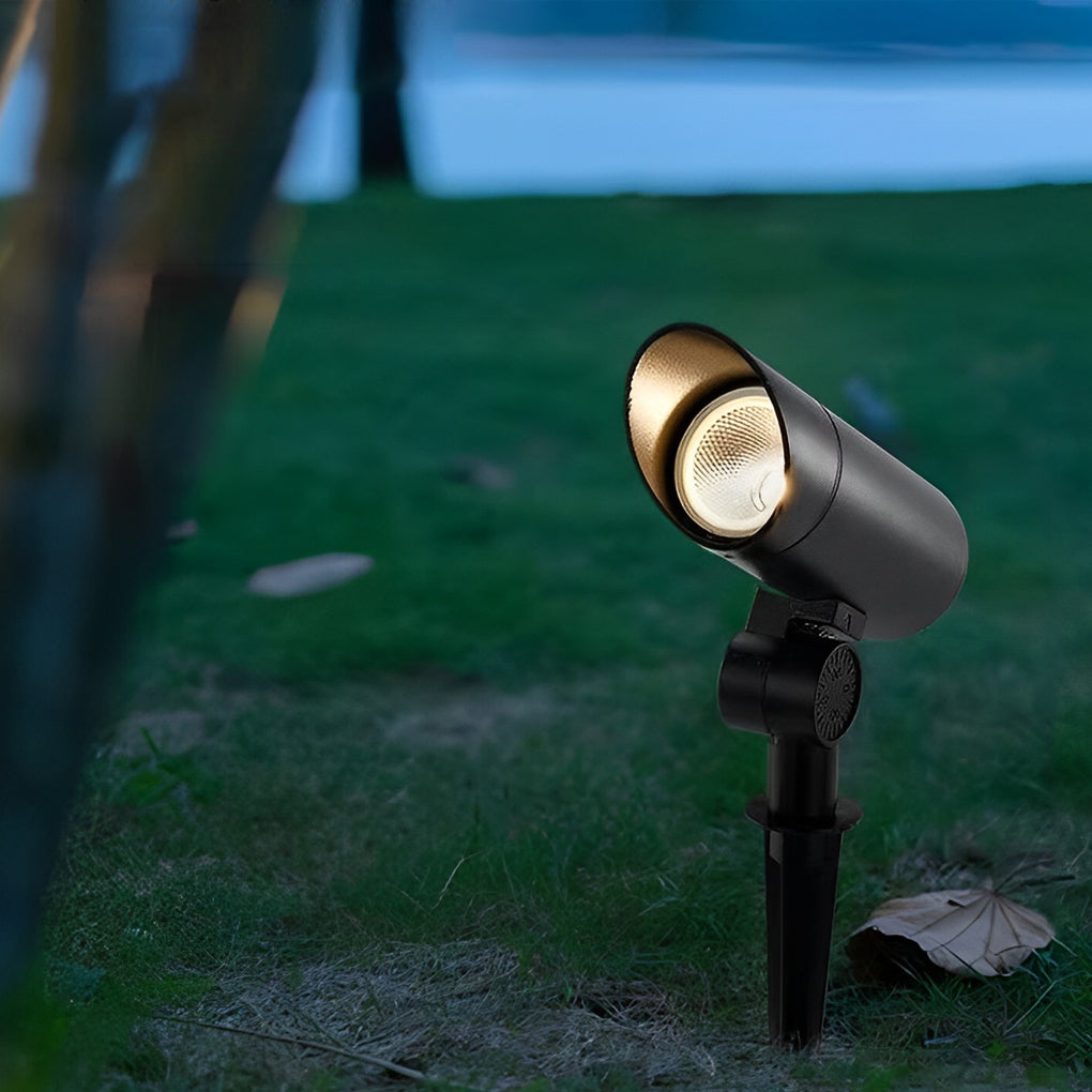 Sleek Black Waterproof LED Outdoor Spotlights for Garden Pathway Lighting