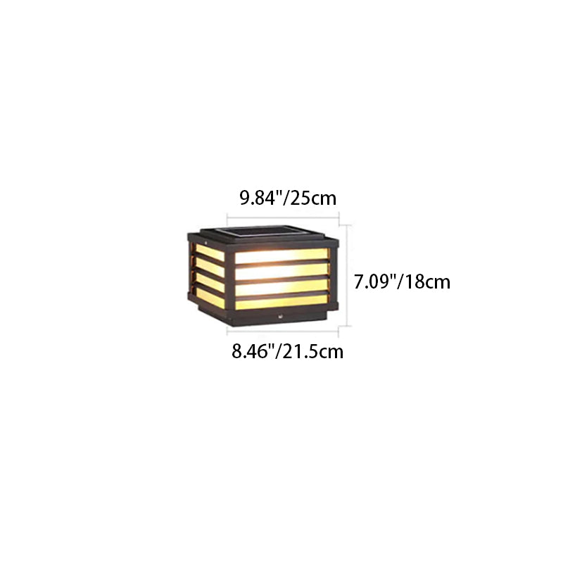 Sleek Black Solar-Powered Aluminum LED Post Light for Garden Landscape