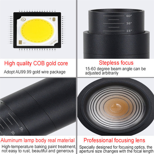 Modern Minimalist LED Track Spotlight - Adjustable Dimmable Lighting for Living Room
