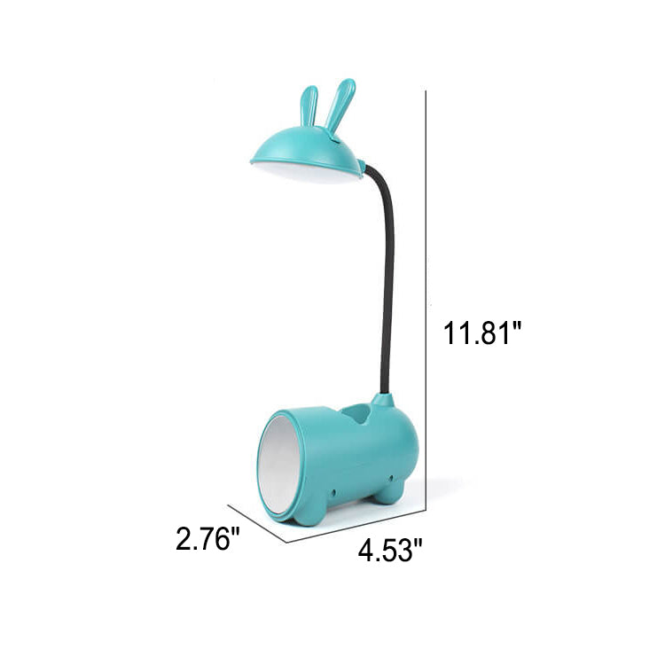 Whimsical White Rabbit LED Touch USB Desk Lamp for Home Office Decor