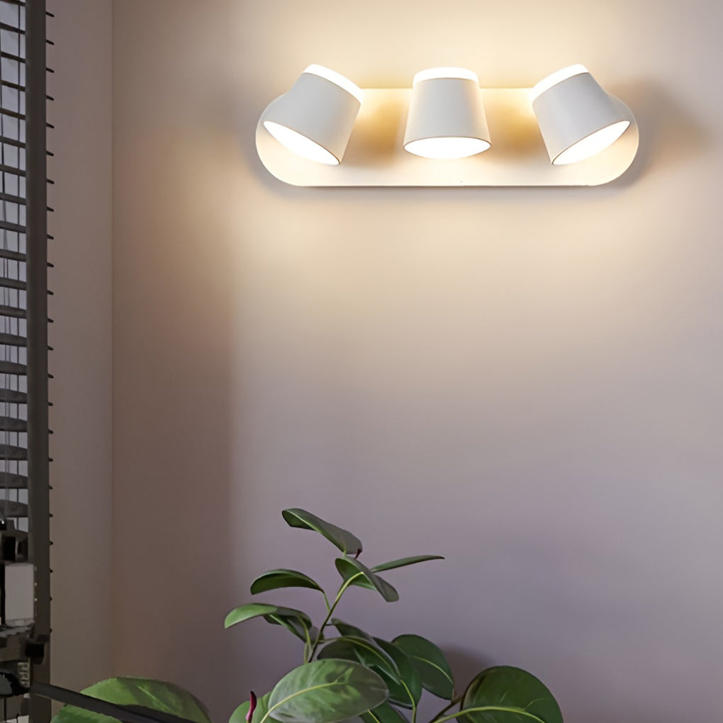 Modern White Adjustable LED Up-Down Wall Sconces for Living Room Decor