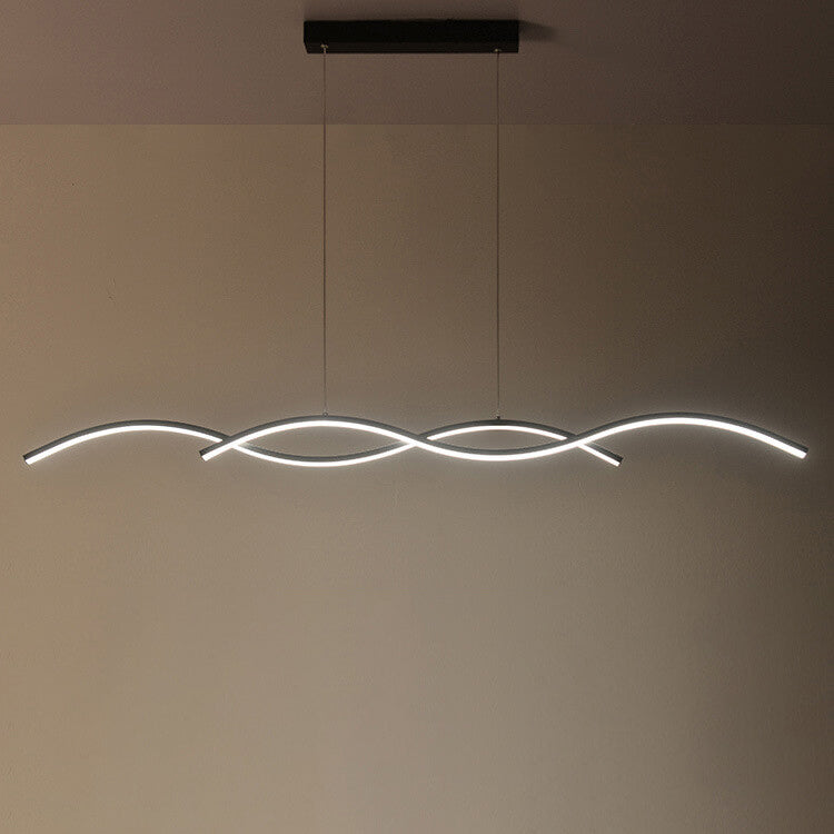 Nordic Minimalist LED Chandelier with Wave Design for Dining Room